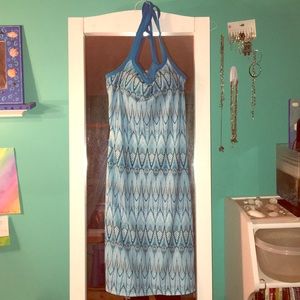 Blue and white summer dress